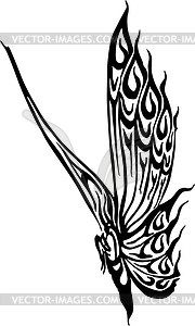 Butterfly flame tattoo - vector image