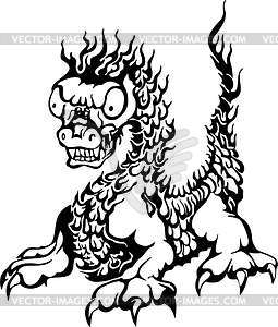 Flamed dragon - vector clipart