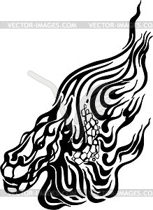 Monster flame tattoo - vector image