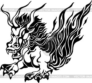 Monster flame tattoo - vector image