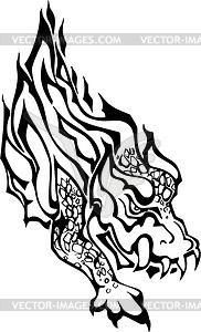 Monster flame tattoo - vector clipart