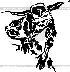 Monster flame tattoo - vector clipart