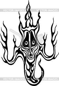 Monster flame tattoo - vector clip art