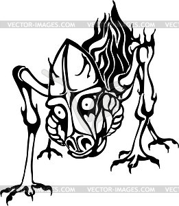 Monster flame tattoo - vector clip art