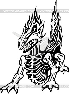 Monster flame tattoo - vector clipart