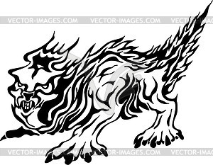 Monster flame tattoo - vector EPS clipart