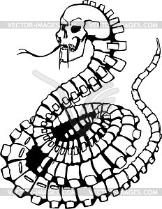 Skull-snake tattoo - vector clipart