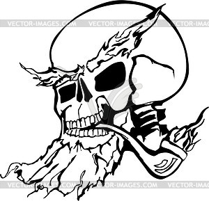 Smoking skull - vector clipart