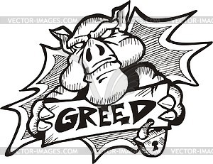 Greed (graffiti) - vector clipart