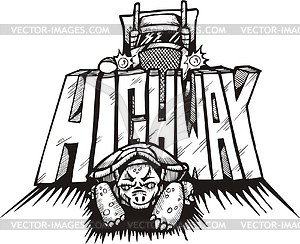 Highway (graffiti) - vector clipart