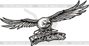 Eagle hunter (graffiti) - vector clipart