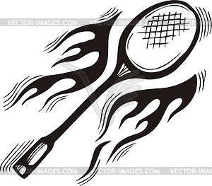 Badminton racket flame - vector image