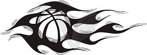 Basketball flame - vector image