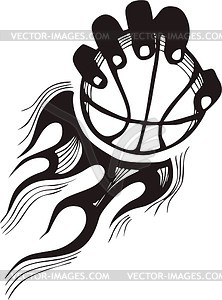 Basketball flame - vector image