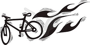 Флейм с велосипедом - векторное графическое изображение