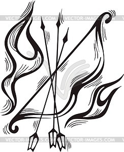 Bow and arrows - vector clipart