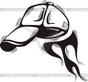 Baseball cap flame - vector clipart