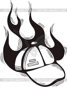 Baseball cap flame - vector image