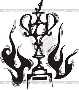 Sport cup flame - vector clipart