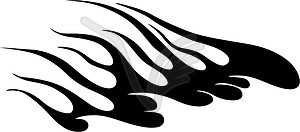 Flame - white & black vector clipart