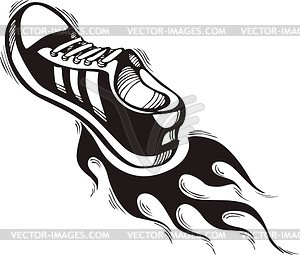 Gym shoes flame - vector image