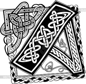 Celtic initial letter A - vector image