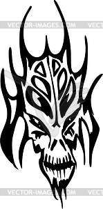 Monster head tattoo - vector clip art