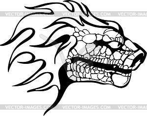 Monster head tattoo - royalty-free vector image