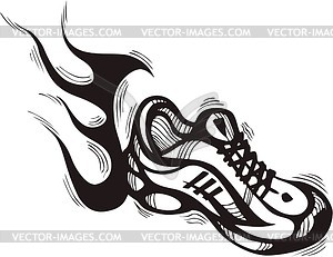 running shoe clip art black and white