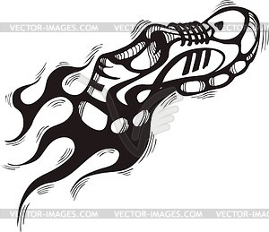 Running shoes flame - vector image