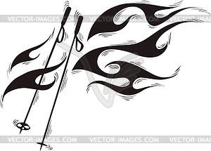 Ski sticks flame - vector image