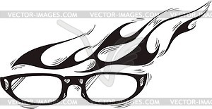 Spectacles flame - vinyl EPS vector clipart