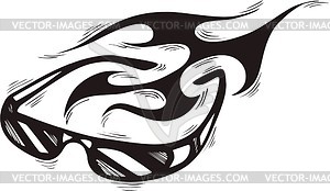 Флейм с очками - векторизованное изображение клипарта