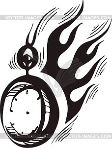 Stop-watch flame - vector clipart