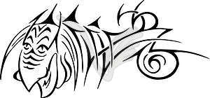 Animal tattoo - white & black vector clipart