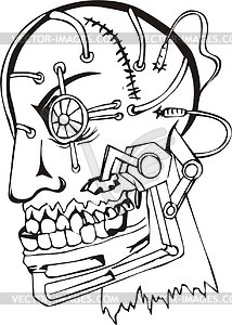 Cyborg's head - vector clipart