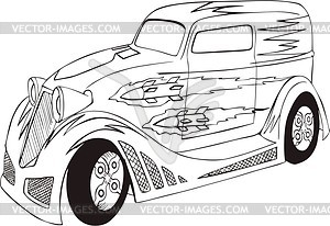 Vintage hot rod - vector clipart