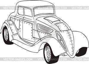 Vintage hot rod - vector clipart