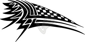 Racing flags - white & black vector clipart