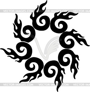 Round flame - vector clip art