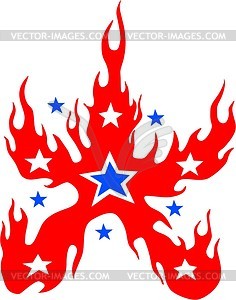 Star flame - vector clip art