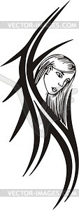 Tribal girl tattoo - vector clipart