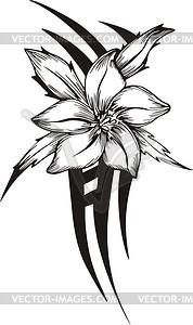 Tribal Flower Tattoo Vector Clipart