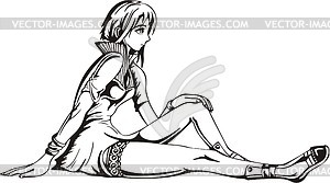 Anime girl - vector clip art