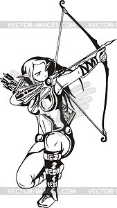 Elf archer - vector clipart