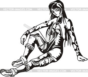 Anime Girl Vector Image