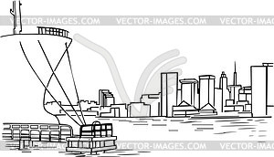 Baltimore skyline - vector clipart