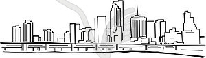 Miami skyline - vector image