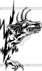 Monster - white & black vector clipart