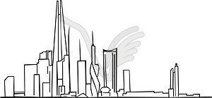 Moscow City project skyline - vector clip art